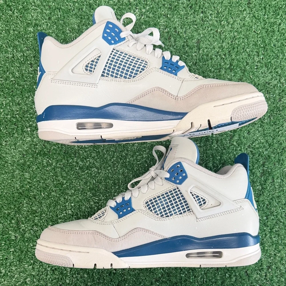 Air Jordan 4 Retro Military Blue Men’s size 9.5. Good condition, No Box - Picture 4 of 8